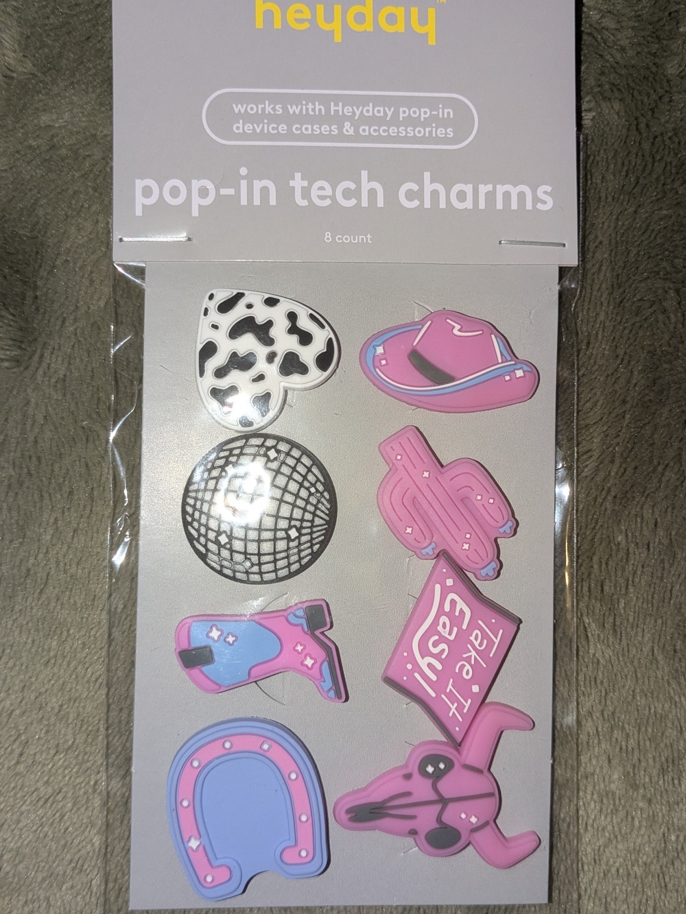 Heyday Pop-In Tech Charms - Pink / White / Black Accent Set